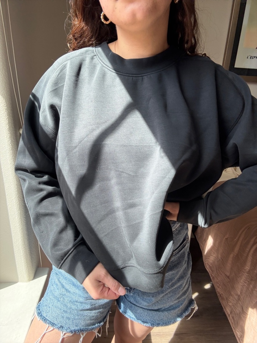 All In Motion Black Charcoal Crewneck | Athletic Pullover | Size XL